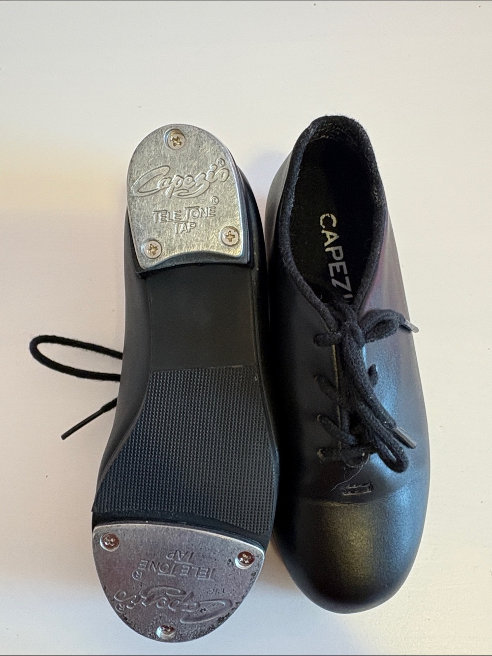 Capezio Black Kids Lace-Up Tap Shoes